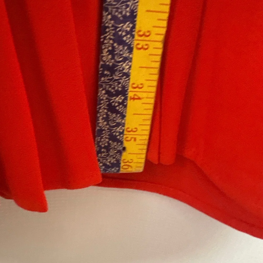 Emma &‎ Michele Red S/S Shift Dress Pleated Hem Size 14 Career Office Modern